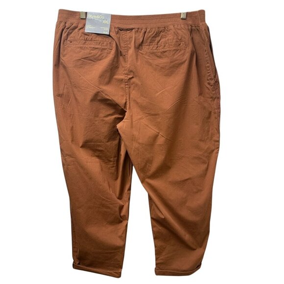 Style & Co. Embroidered Cropped Pants XXL Comfort Waist Pull On Ankle Capris - Picture 6 of 13